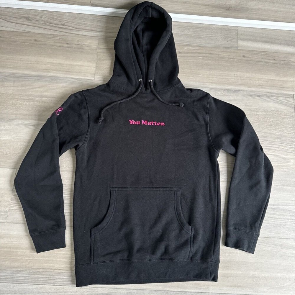 Demetrius Harmon You Matter Sweatshirt‎ Hoodie Unisex SMALL Breast Cancer Black